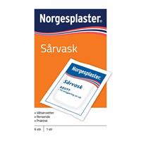 Norgesplaster Sårvask, 6stk Rensende sårservietter